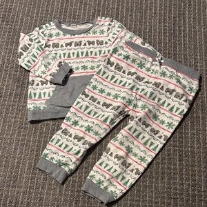 Burt's Bees Festive Animal Print Kids Pajama Set